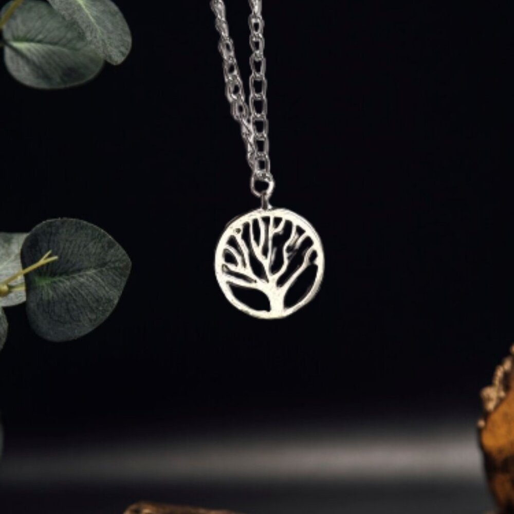 Tree of Life Silver Plated Necklace Handmade - Picture 4 of 17